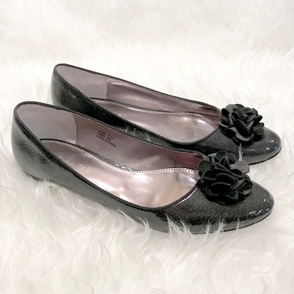 Calvin Klein Shoes - Calvin Klein Snake Printed Patent and Suede Flats